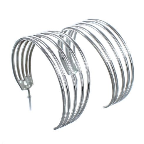 Native American Navajo Authentic Sterling Silver Post Hoop Earrings JX123225